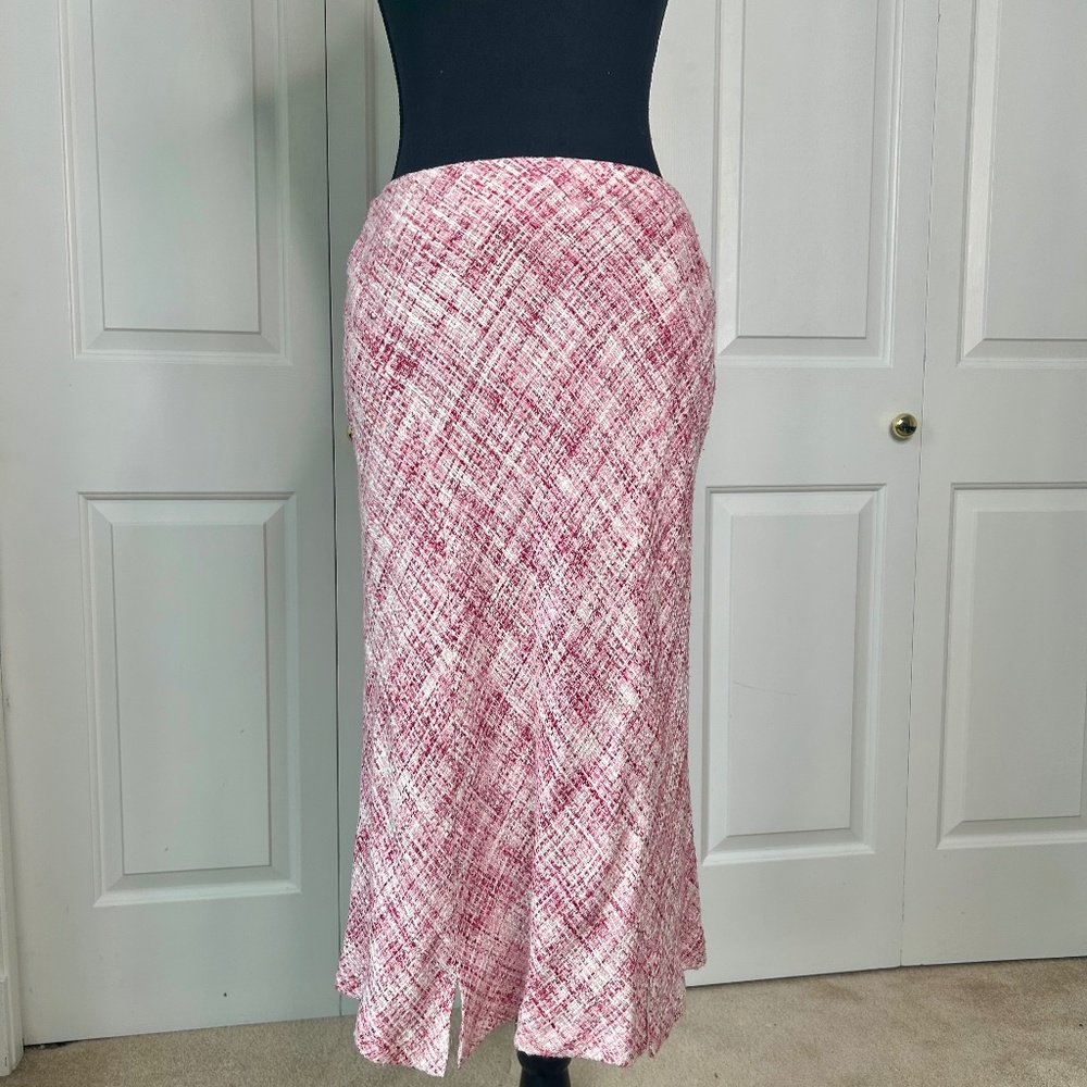 Chapter One Pink Tweed Flared A-line Skirt-Below the Knee Size 8